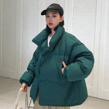 Winter Jacket Stand Collar Solid - DAWYNSALE