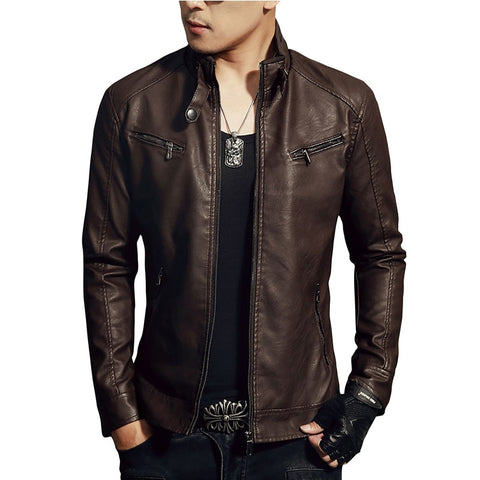 Arrive Men's Synthetic Leather Jackets - DAWYNSALE